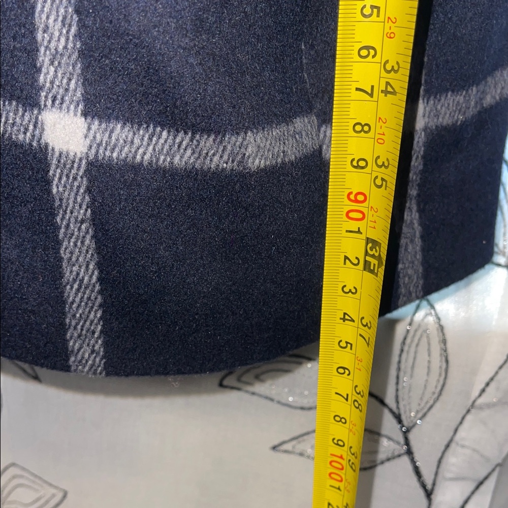 Ann Taylor Navy Plaid Trench Coat - Picture 7 of 12